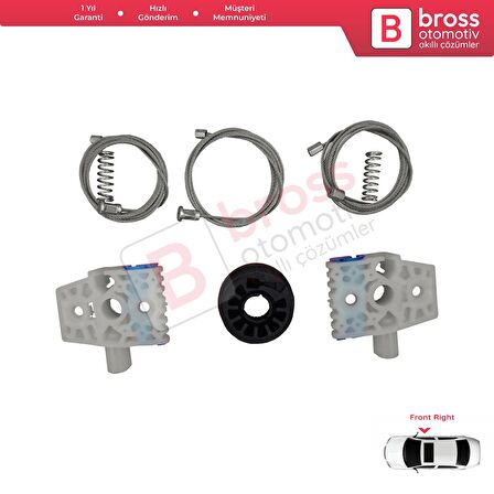 VW Golf MK6 A6 5K 5K1 AJ5 2008-20014 5-Kapı 5K0837462 İçin Elektrikli Ön Sağ Cam Kriko Tamir Seti