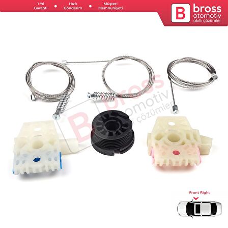 VW Golf MK7 2014 İçin Sağ Ön Cam Mekanizması Tamir Takımı