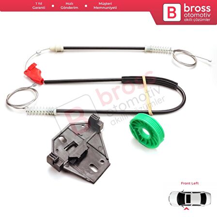 VW Transporter T4 Eurovan Caravelle 1990-2003 7D0959801 İçin Elektrikli Ön Sol Cam Kriko Tamir Seti