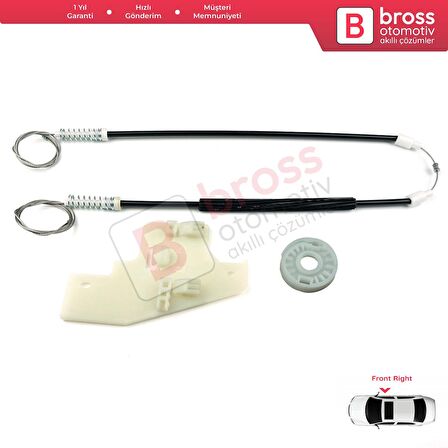 Peugeot 407 6E 6D 2004-2011 4/5 Kapı 9644893480 İçin Elektrikli Ön Sağ Cam Kriko Tamir Seti