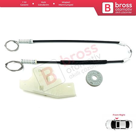 Peugeot 407 6E 6D 2004-2011 4/5 Kapı 9644893480 İçin Elektrikli Ön Sağ Cam Kriko Tamir Seti