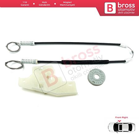 Peugeot 407 6E 6D 2004-2011 4/5 Kapı 9644893480 İçin Elektrikli Ön Sağ Cam Kriko Tamir Seti