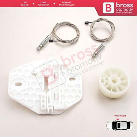 Renault Dacia Logan MK1 LS FS KS US 2004-2012 8200901102 İçin Elektrikli Ön Sağ Cam Kriko Tamir Seti