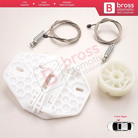 Renault Dacia Logan MK1 LS FS KS US 2004-2012 8200901102 İçin Elektrikli Ön Sağ Cam Kriko Tamir Seti