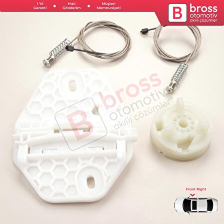 Renault Dacia Logan MK1 LS FS KS US 2004-2012 8200901102 İçin Elektrikli Ön Sağ Cam Kriko Tamir Seti