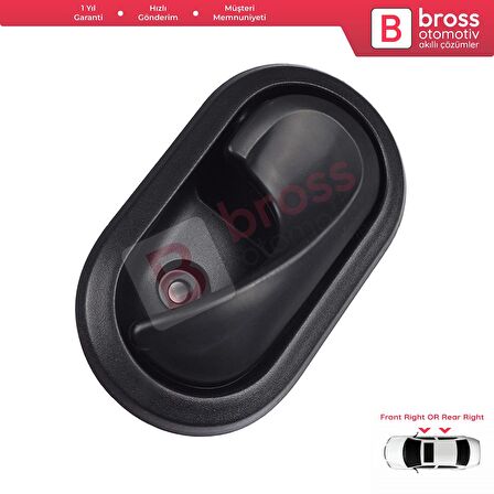 Dacia İçin Ön veya Arka Sağ İç Kapı Siyah Açma Kolu