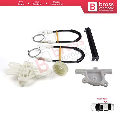 Nissan Terrano MK2 R20 1992-2007 827008F300 İçin Elektrikli Arka Sağ Cam Kriko Tamir Seti