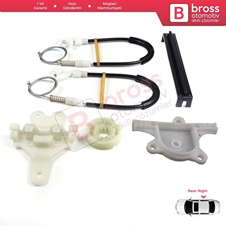 Nissan Terrano MK2 R20 1992-2007 827008F300 İçin Elektrikli Arka Sağ Cam Kriko Tamir Seti