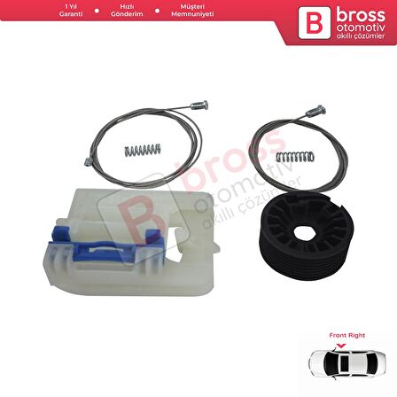 Ford Transit Custom Tourneo MK1 V362 F3 FY FZ 2012-2023 İçin Elektrikli Ön Sağ Cam Kriko Tamir Seti