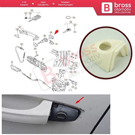 BDP1090 Skoda Octavia Fabia MK3 için Ön Sol Dış Kapı Kol Bademi 5E0837879B