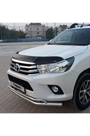 Toyota Hilux Ön Kaput Koruma Rüzgarlığı 3mm Akrilik (ABS) Parlak Siyah Deflektör 2015-2020