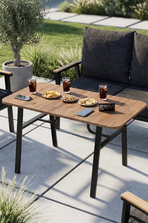 Reyo Falez 4'lü Bahçe Balkon Oturma Grubu - Minderli Koltuk ve Orta Sehpa Seti - Teras & Cafe Mobily
