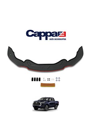 Toyota Hilux Ön Kaput Koruyucu Rüzgarlığı Yarasa Model 4mm Akrilik (ABS) Piano Black 2021-