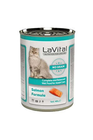 Lavital Tahılsız Somonlu Yetişkin Konserve Kedi Maması 400 Gr