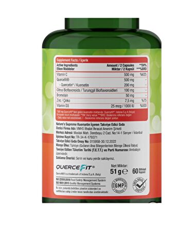 Quercetin Complex 60 Kapsül