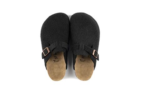 Kadın Mantar Taban Keçeli Konfor Modeli Kışlık Önü Kapalı Keçe Modeli Sabo Günlük Rahat Ev Terliği