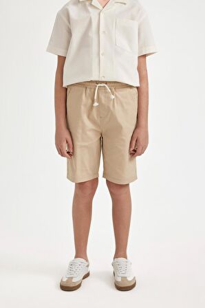 DeFacto Erkek Çocuk Basic Düz Beli Lastikli Cepli Gabardin Şort C2956A824SMBG286