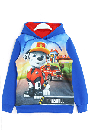 Paw Patrol Marshall 3d Baskılı Erkek Çocuk Uzun Kollu Kapüşonlu Sweatshirt Hoodie Saks