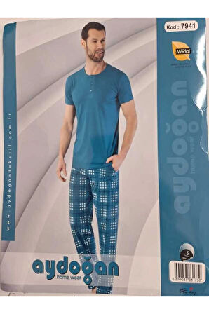 Aydoğan Erkek Yazlık Kısa Kollu Modal Pijama Takımı