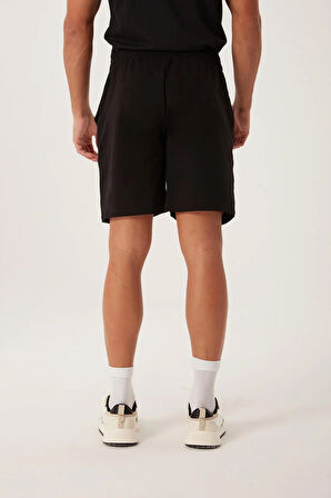 Erkek Golf Nakışlı 2 İplik Şort  Siyah