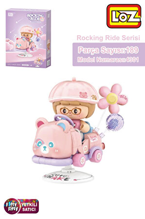 Loz Creative Serisi Sallanan Pembe Panda Modeli 189 Parça Oyuncak Yapım Seti FFLZ-4301