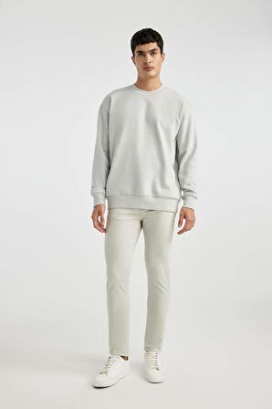 DeFacto Yazlık Gabardin Chino Kanvas Pantolon Slim Fit Dar Kesim Dar Paça Cepli B2089AX24SPGR368