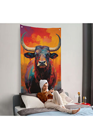 Sevimli Boğa Duvar Örtüsü-7943