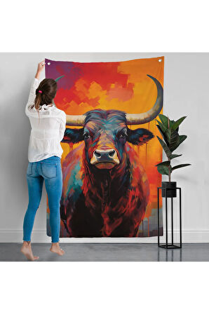 Sevimli Boğa Duvar Örtüsü-7943