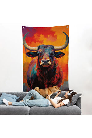 Sevimli Boğa Duvar Örtüsü-7943