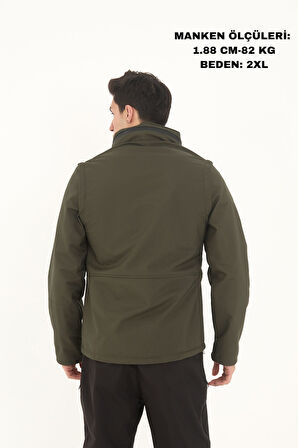 Camp460 Outdoor Tactical Softshell Su & Rüzgara Dayanıklı içi Polarlı Erkek Taktik Mont