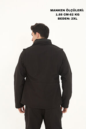Camp460 Outdoor Tactical Softshell Su & Rüzgara Dayanıklı içi Polarlı Erkek Taktik Mont