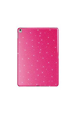 Apple  iPad 10.2 2021 (9.Nesil) Uyumlu Fuchsia Işıltılı Tablet Kılıf