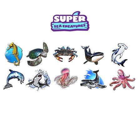 HoloToyz Tattoo Super Sea Creatures AR Uyumlu Geçici Dövme