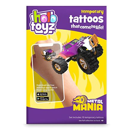 HoloToyz Tattoo Metal Mania AR Uyumlu Geçici Dövme