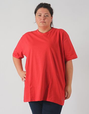 Rood Büyük Beden Unisex T-shirt