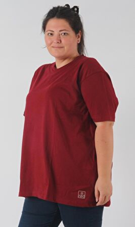 Rood Büyük Beden Unisex T-shirt