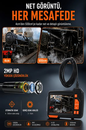 10-20-30-50 Metre Endoskop Kamera 1080P HD Boru İçi Görüntüleme Kamerası 4.3" IPS Ekran IP67 Yılan Kamera