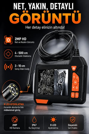 10-20-30-50 Metre Endoskop Kamera 1080P HD Boru İçi Görüntüleme Kamerası 4.3" IPS Ekran IP67 Yılan Kamera