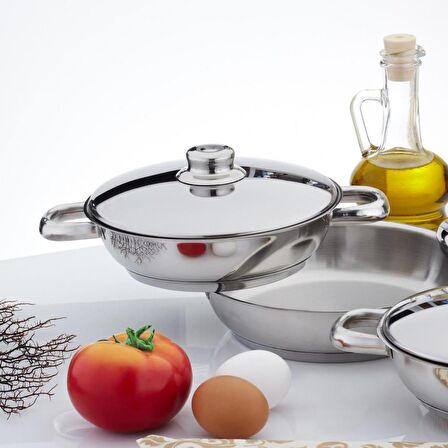 Gülsan Çelik Sahan Set 3 lü Çelik Kapaklı 16/18/20cm