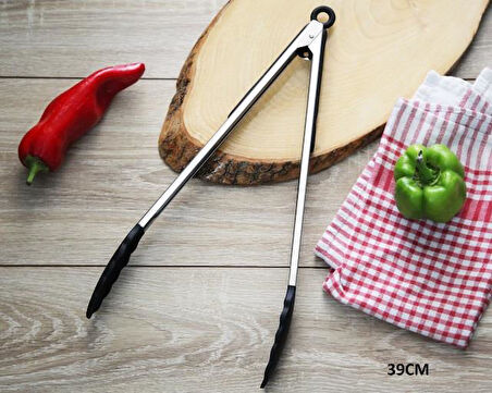 Silikon Uçlu Kızartma Maşası 39 cm Büyük Boy