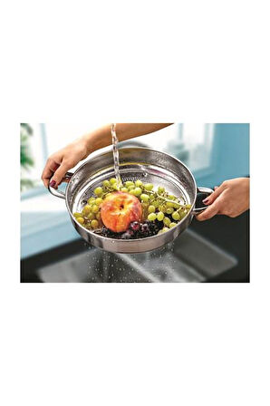 Lüks Paslanmaz Çelik Süzgeç 25cm