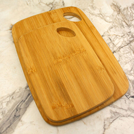 2 li Bambu Kesim Panosu Kesme Tahtası 34*24/26*18cm 1004