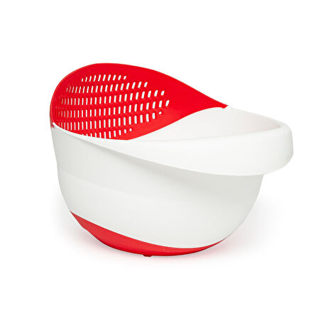 4 Litre Süzgeç Kenarlıklı Kap Kırmızı