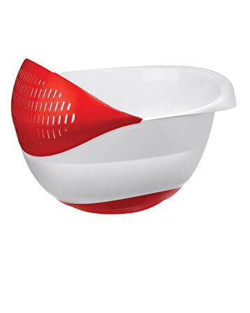 4 Litre Süzgeç Kenarlıklı Kap Kırmızı