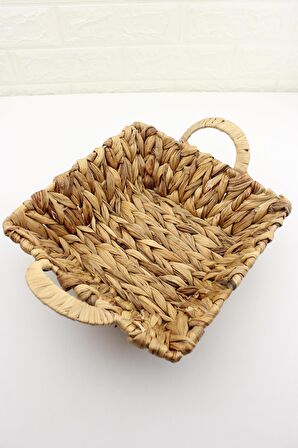 Hasır Rattan Ekmeklik Ekmek Sepeti Kare 26*26cm