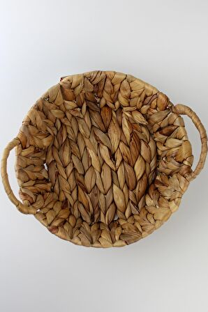 Hasır Rattan Ekmeklik Ekmek Sepeti Yuvarlak 23cm