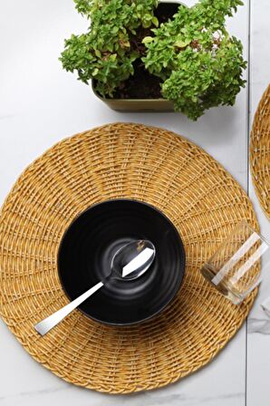 2 li Rattan Supla Sunumluk Krem 35cm Amerikan Servis