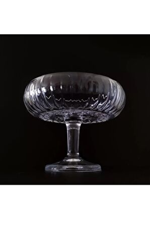Kristal Lüks Cam Sunumluk Ayaklı Çap 19cm
