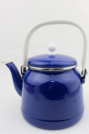Emaye Demlik Vintage Üstten Saplı Lacivert 1,5 Litre Demlik