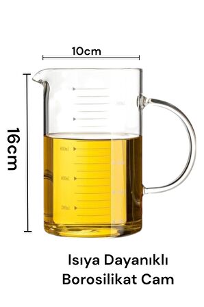 Isıya Dayanıklı Borosilikat Cam Ölçü Kabı 1000ml 3830